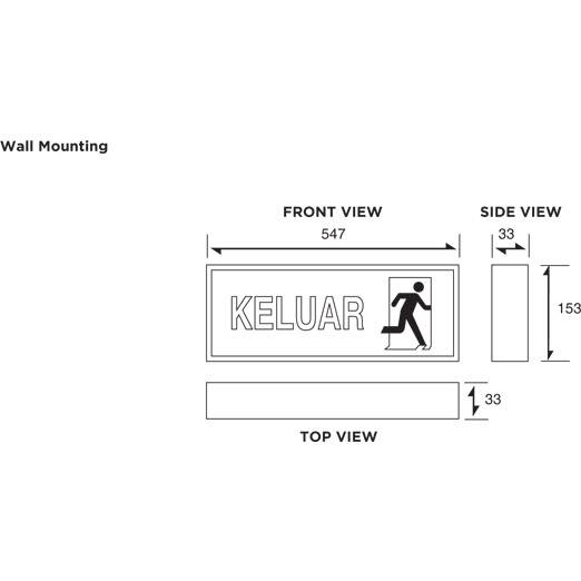 ECONLITE LE908SL EMERGENCY KELUAR SIGN / EXIT SIGN