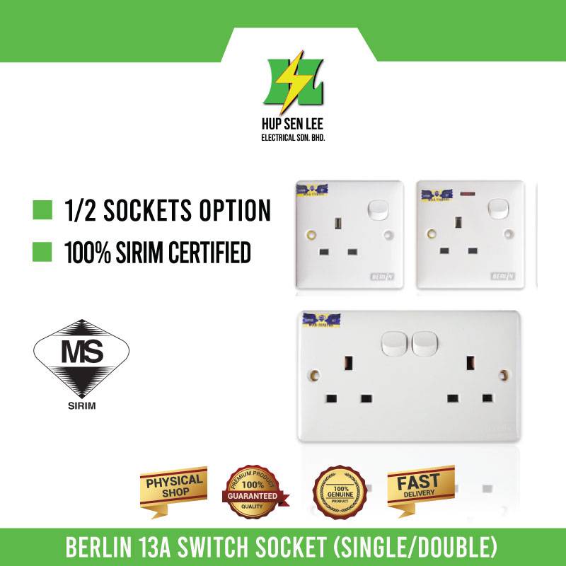 BERLIN 13A SWITCH SOCKET (SINGLE/DOUBLE)