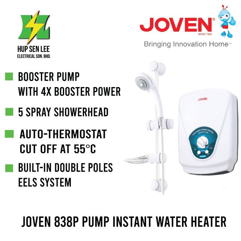 JOVEN 838P INSTANT BOOSTER PUMP WATER HEATER