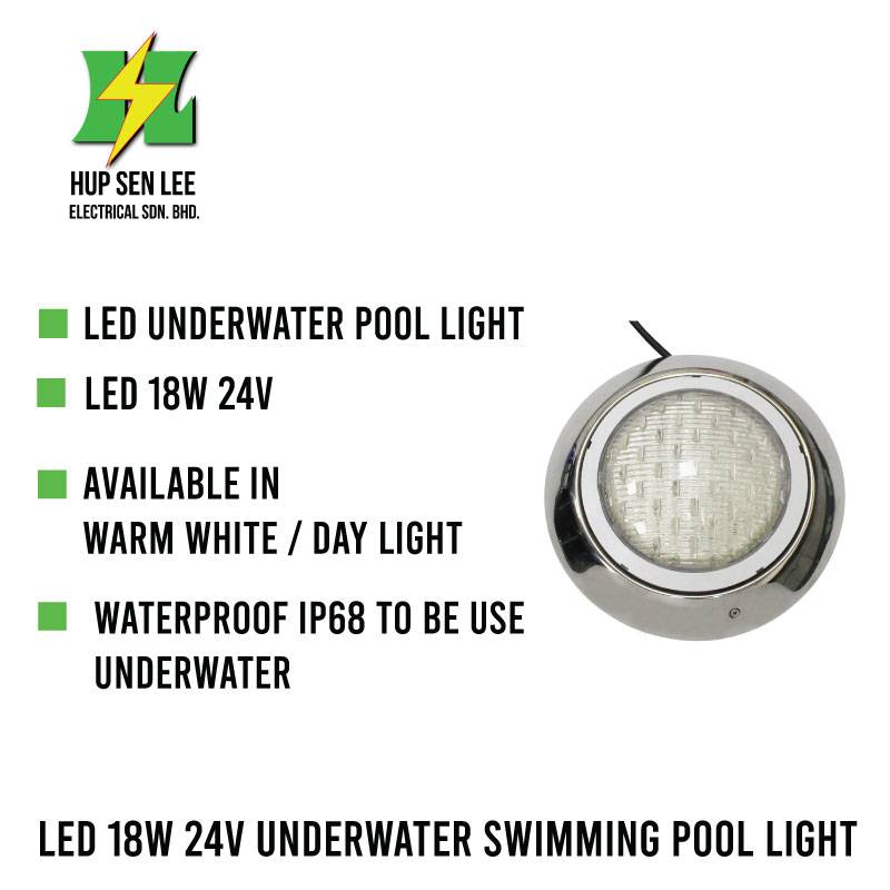 UNDERWATER 18W 24V SWIMMING POOL LIGHT (Wall Mounted)