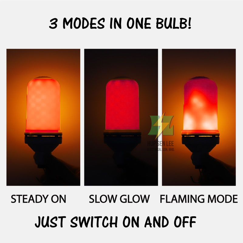 9W LED FLAME LIGHT FLICKER BULB (RED)