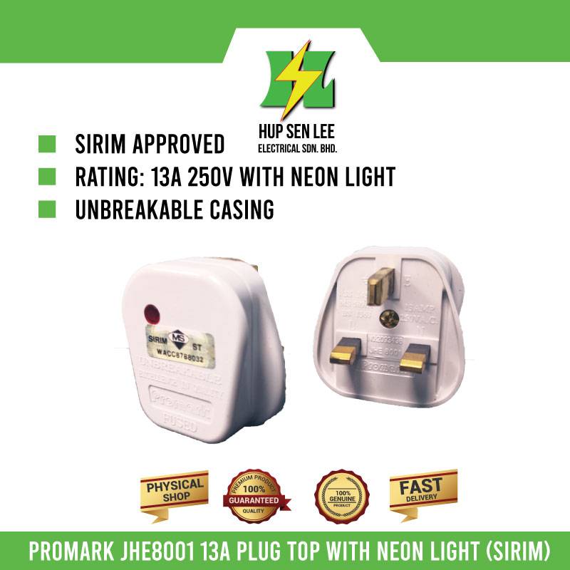 Promark 13A Plug Top With Neon Light SIRIM APPROVED (JHE8001)