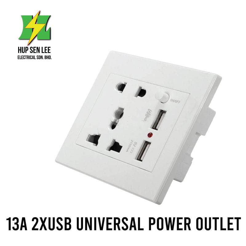 2xUSB 13A Universal Power Socket Outlet
