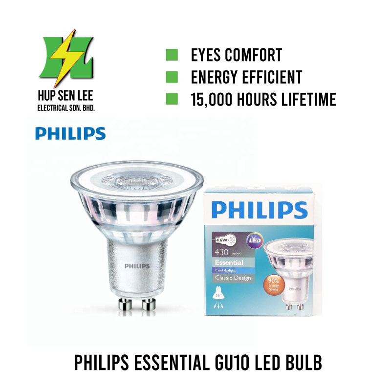 PHILIPS Essential 4.5w 240v GU10 LED Bulb (Nondimmable)