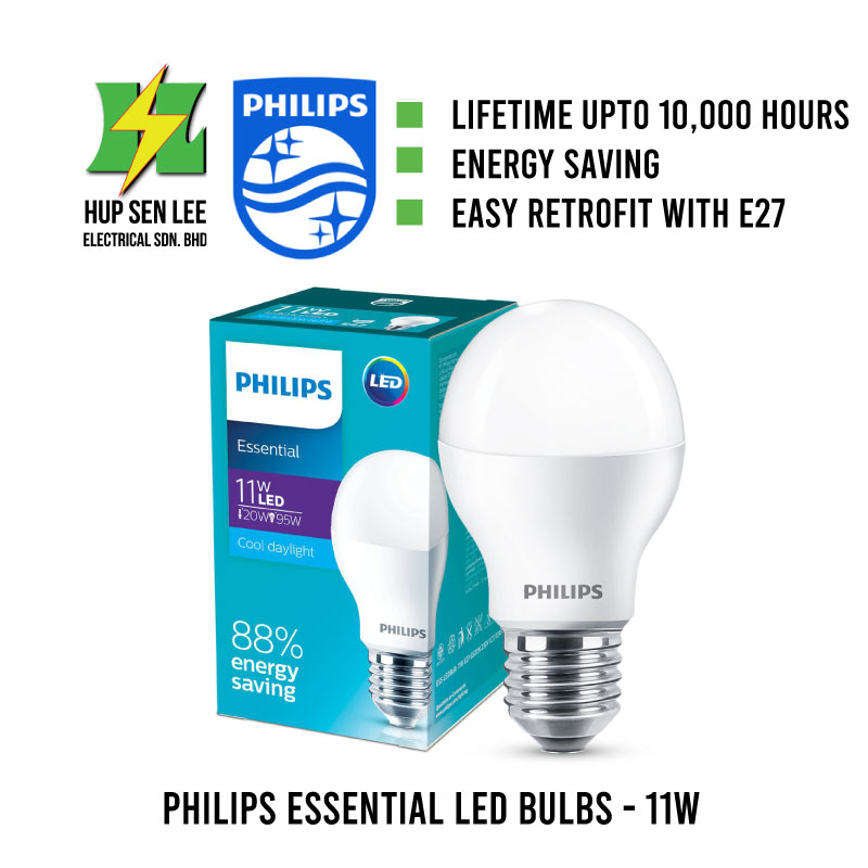 PHILIPS ESSENTIAL LED BULB 11W 3000K 11W 6500K
